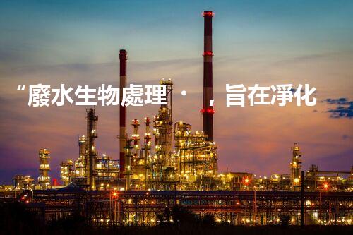 “廢水生物處理，旨在凈化水源，守護(hù)碧水藍(lán)天”